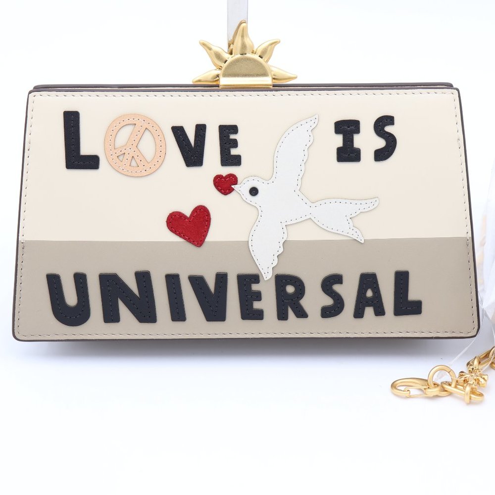 NWT Tory Burch Love Is Universal Frame Mini Leather Crossbody Clutch Bag